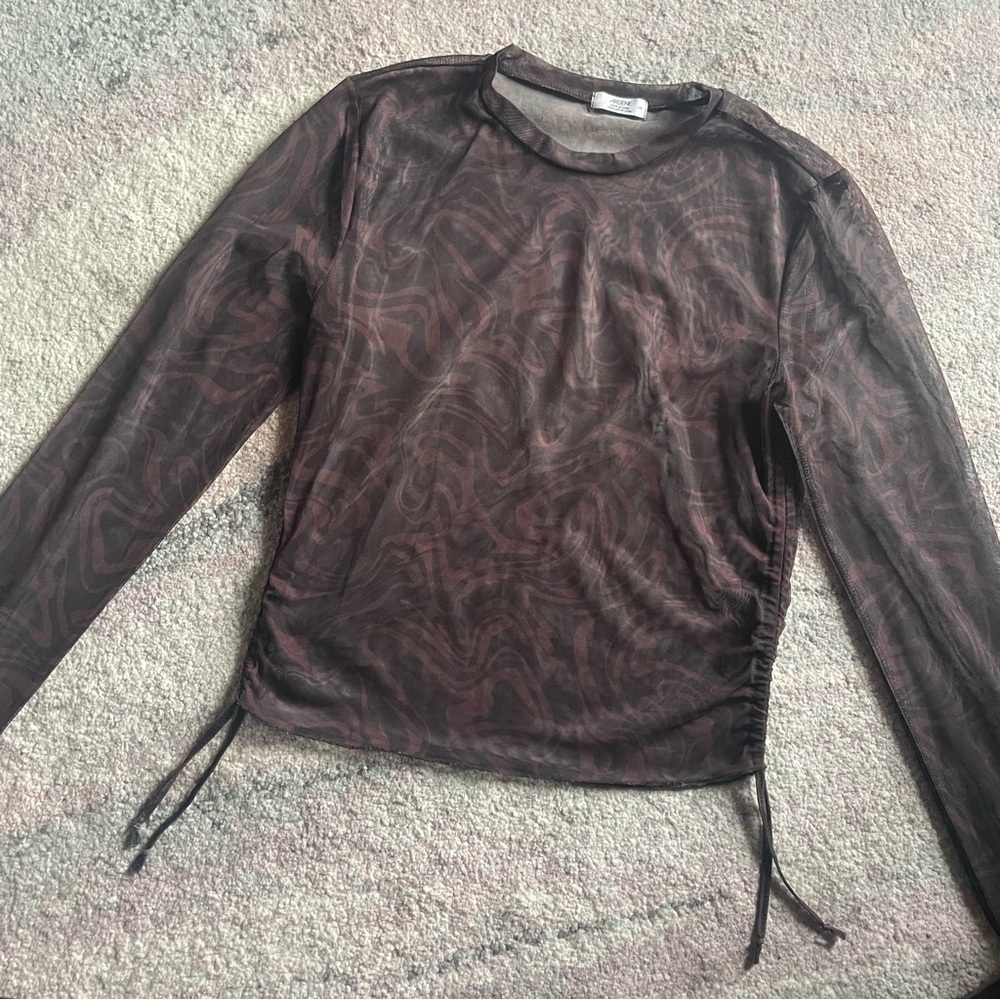 Mesh Brown and Black Top